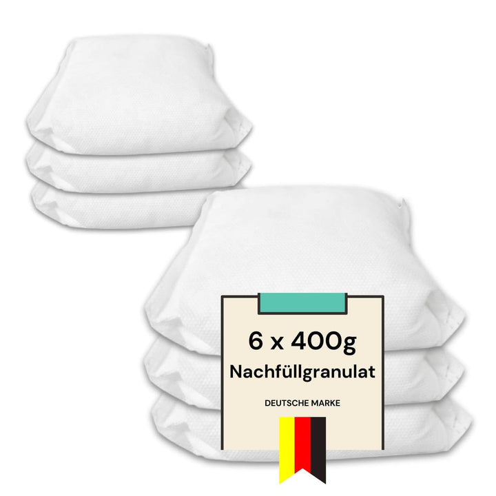 VANI Luftentfeuchter Nachfüllpack (6er Set, je 400g) - Luftentfeuchter Granulat - Schutz gegen Schim