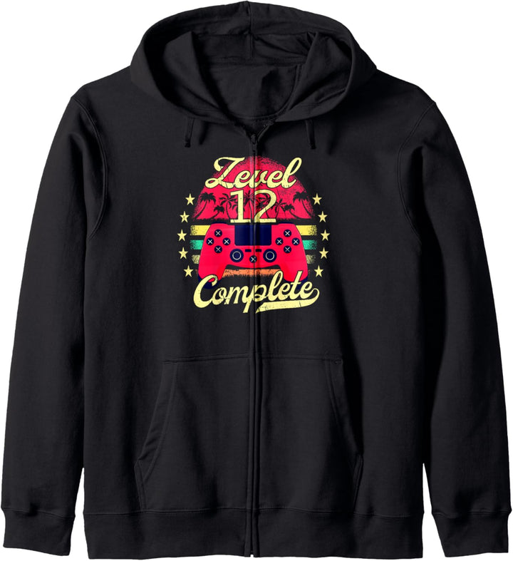 Level 12 Complete Männer Gamer 12 Jahre Junge 12 Geburtstag Kapuzenjacke