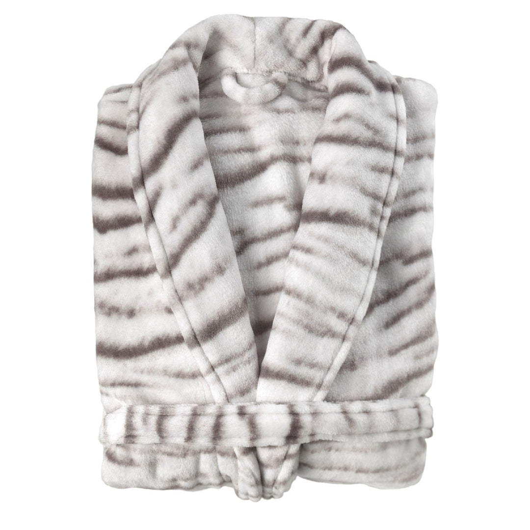 Zo!Home Zohome Siberian White Tijger Bademantel/Morgenmantel 0x0 – Weicher & Warmhaltender 100% Poly