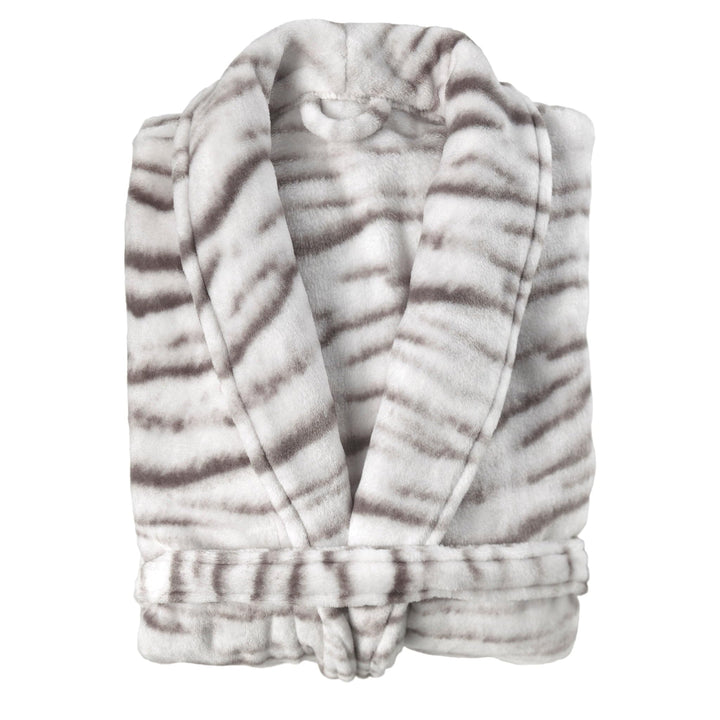 Zo!Home Zohome Siberian White Tijger Bademantel/Morgenmantel 0x0 – Weicher & Warmhaltender 100% Poly