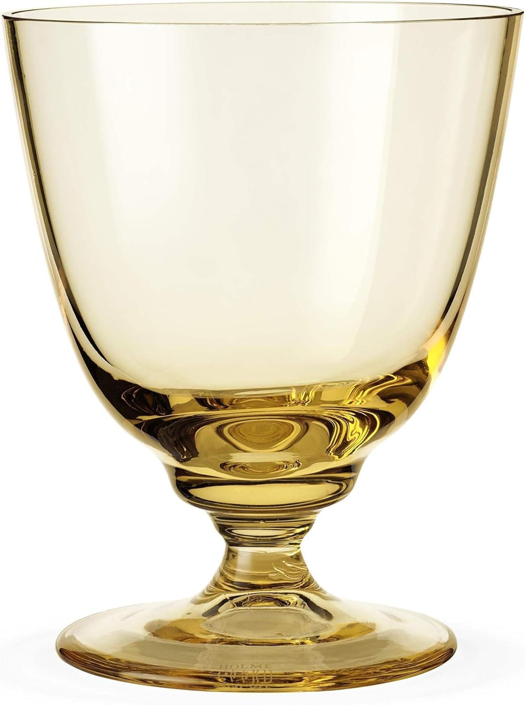 Holmegaard Glas mit Fuss 35 cl Flow aus mundgeblasenem Glas für Getränke, gelb, Gelb