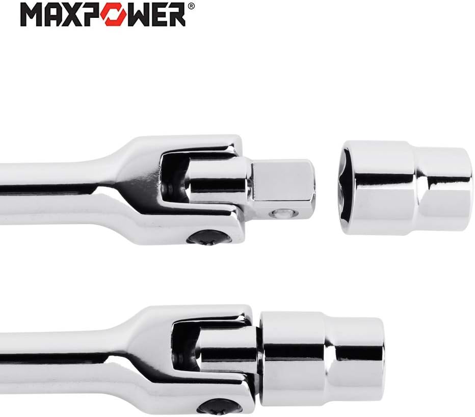 MAXPOWER 600mm/24 Breaker Bar Gelenkgriff Drehgriff mit 1/2" Antriebskopf,Schiebegriff mit Gelenk, E