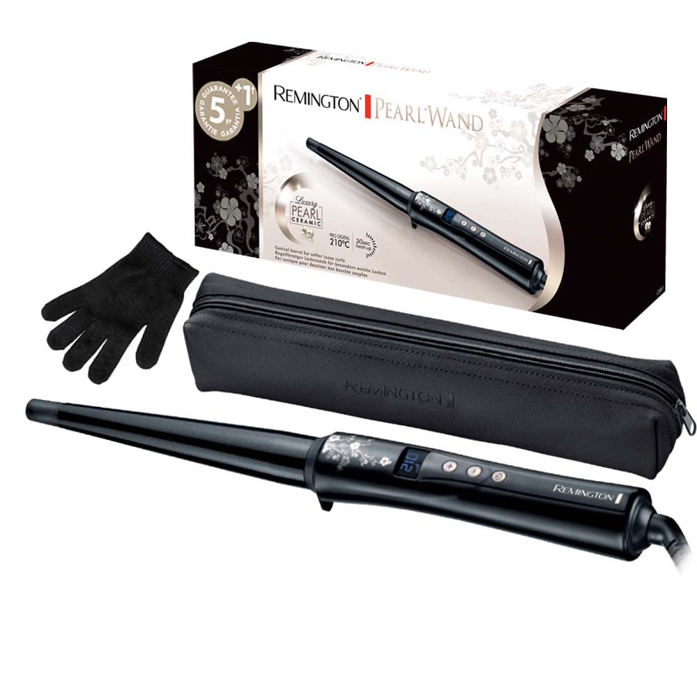 Remington Lockenstab [kegelförmig 13-25mm] Pearl Digital (hochwertige Keramikbeschichtung mit echten