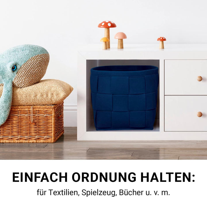 Filz-Aufbewahrungskorb mit Griff 35x25x25cm | Ideal zur Aufbewahrung von Kaminholz &amp; Zeitschriften |