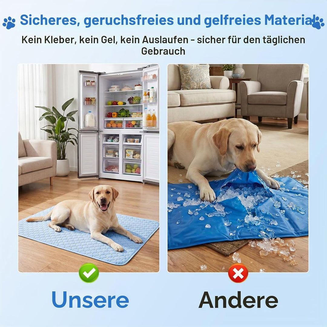 Gimars XXL Kühlmatte Hund aus kühlendem Ice-Silk Stoff, Waschbare Wasserfeste Hundematte für den Som