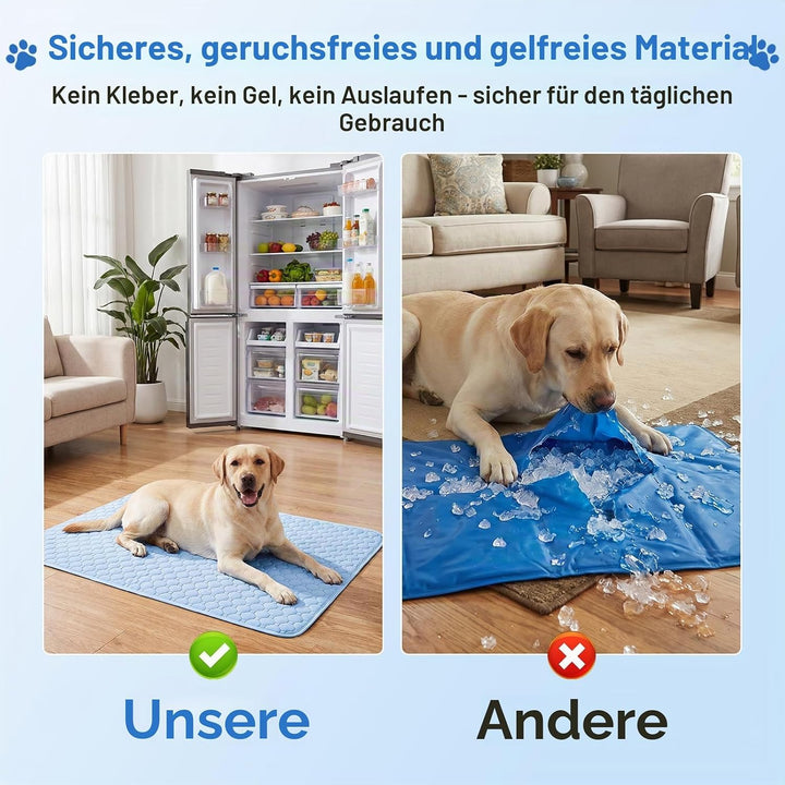 Gimars XXL Kühlmatte Hund aus kühlendem Ice-Silk Stoff, Waschbare Wasserfeste Hundematte für den Som