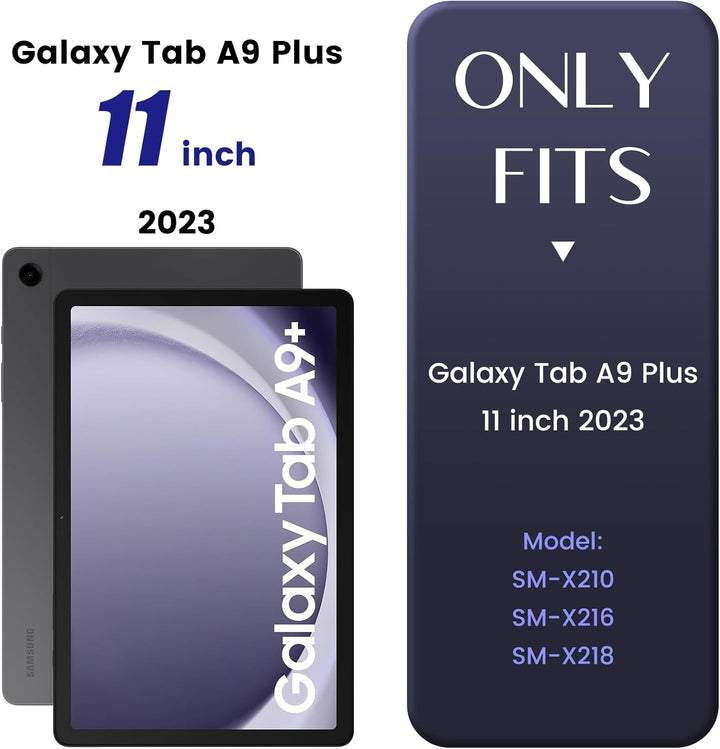 INFILAND für Samsung Galaxy Tab A9+/A9 Plus Hülle mit Tastatur [Hochpräzises Touchpad], 360° Drehbar