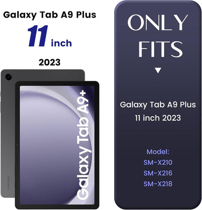 INFILAND für Samsung Galaxy Tab A9+/A9 Plus Hülle mit Tastatur [Hochpräzises Touchpad], 360° Drehbar