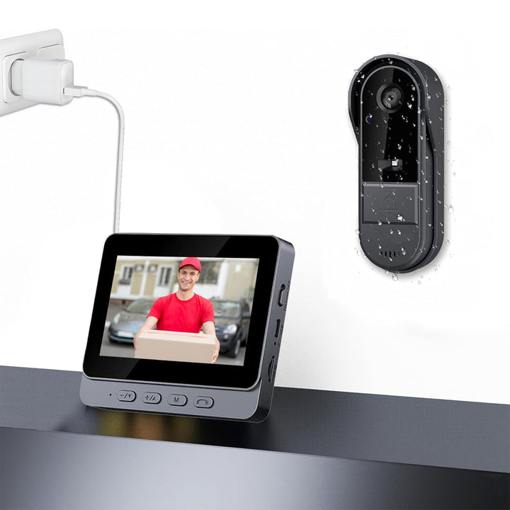 Winnes Drahtlose Türklingel mit Kamera,Video Türklingel Kabellos, Zwei-Wege-Audio, 4,3 IPS Display 1