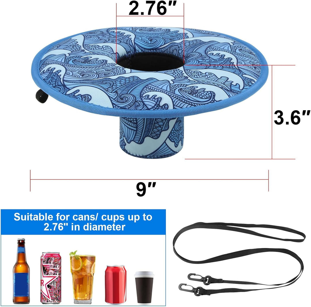 2 Stück Getränkehalter Pool Schwimmend Neoprene Schwimmender Pool Tablett Getränke Kühler Bierhalter