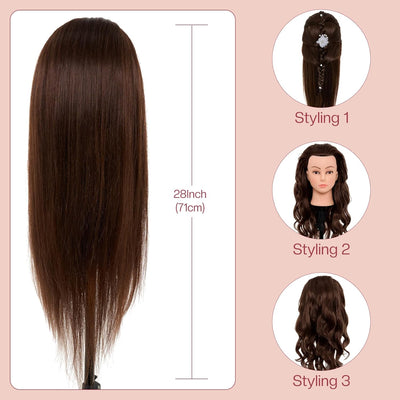 Neverland Beauty Frisierkopf 60% Echthaar 71cm Übungskopf Puppenkopf zum Frisieren Trainingsköpfe fü