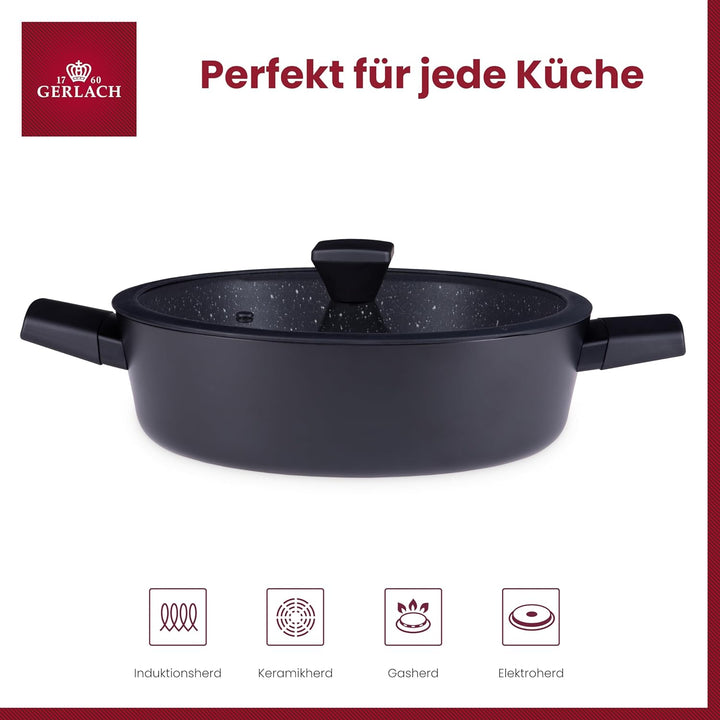 Gerlach Granitex Topf Kochtopf Keramik Beschichtet Induktionsgeeignet Kochtöpfe Für Elektro Gas Kera