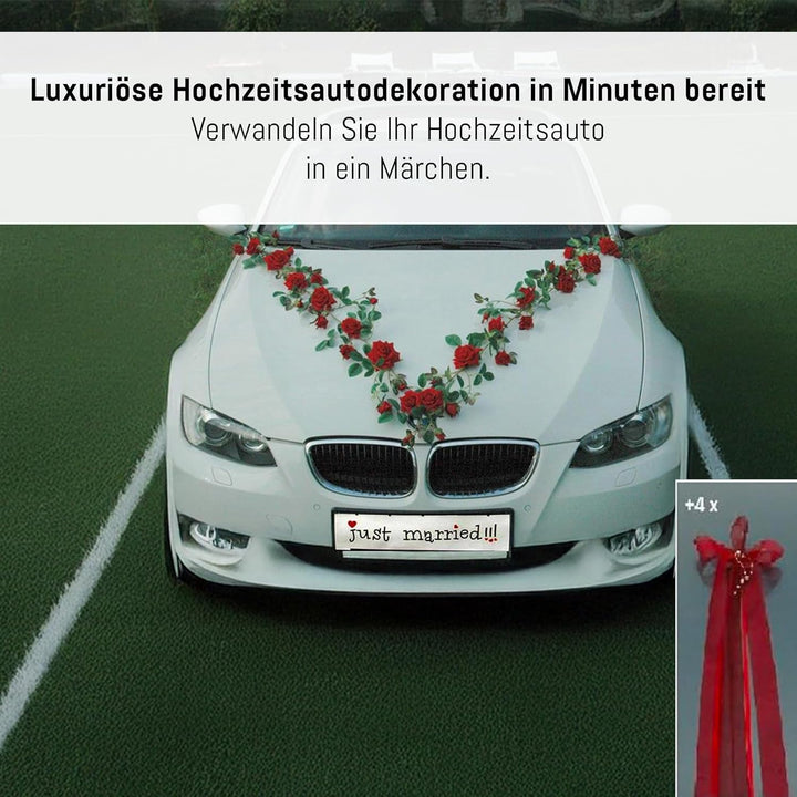 Rosen Girlande Braut Paar Rose Deko Dekoration Autoschmuck Hochzeit Car Auto Wedding ®Auto-schmuck D
