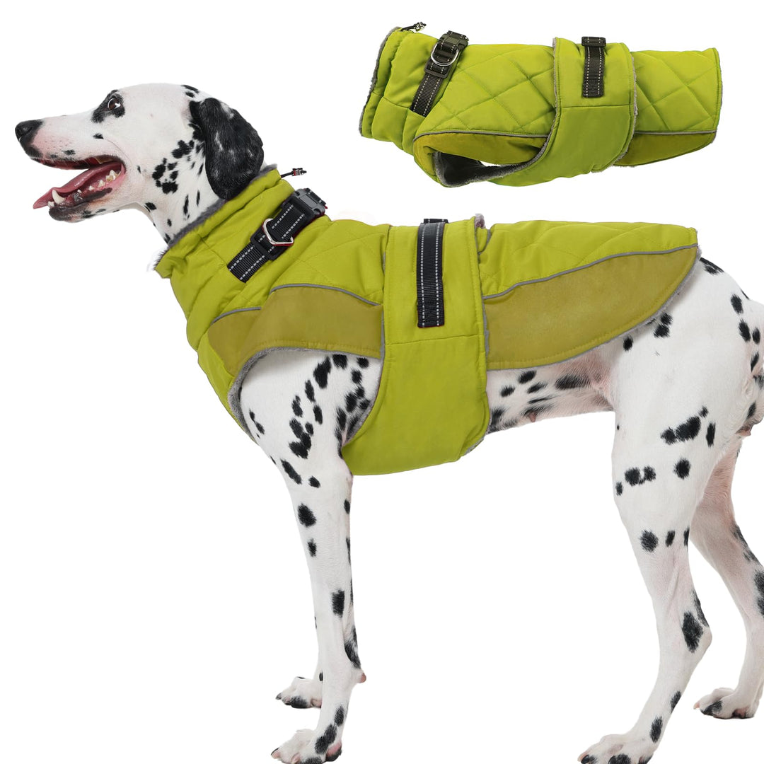 Hundemantel mit Bauchschutz, Wintermantel Hunde mit Hohem Kragen, Wintermantel Hund Gross, Verstellb