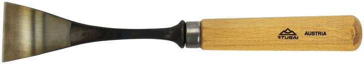 STUBAI Stemmeisen Stechbeitel Serie 52 - Form 21 | Gekröpftes Balleisen, Breite 50 mm, mit Holzgriff