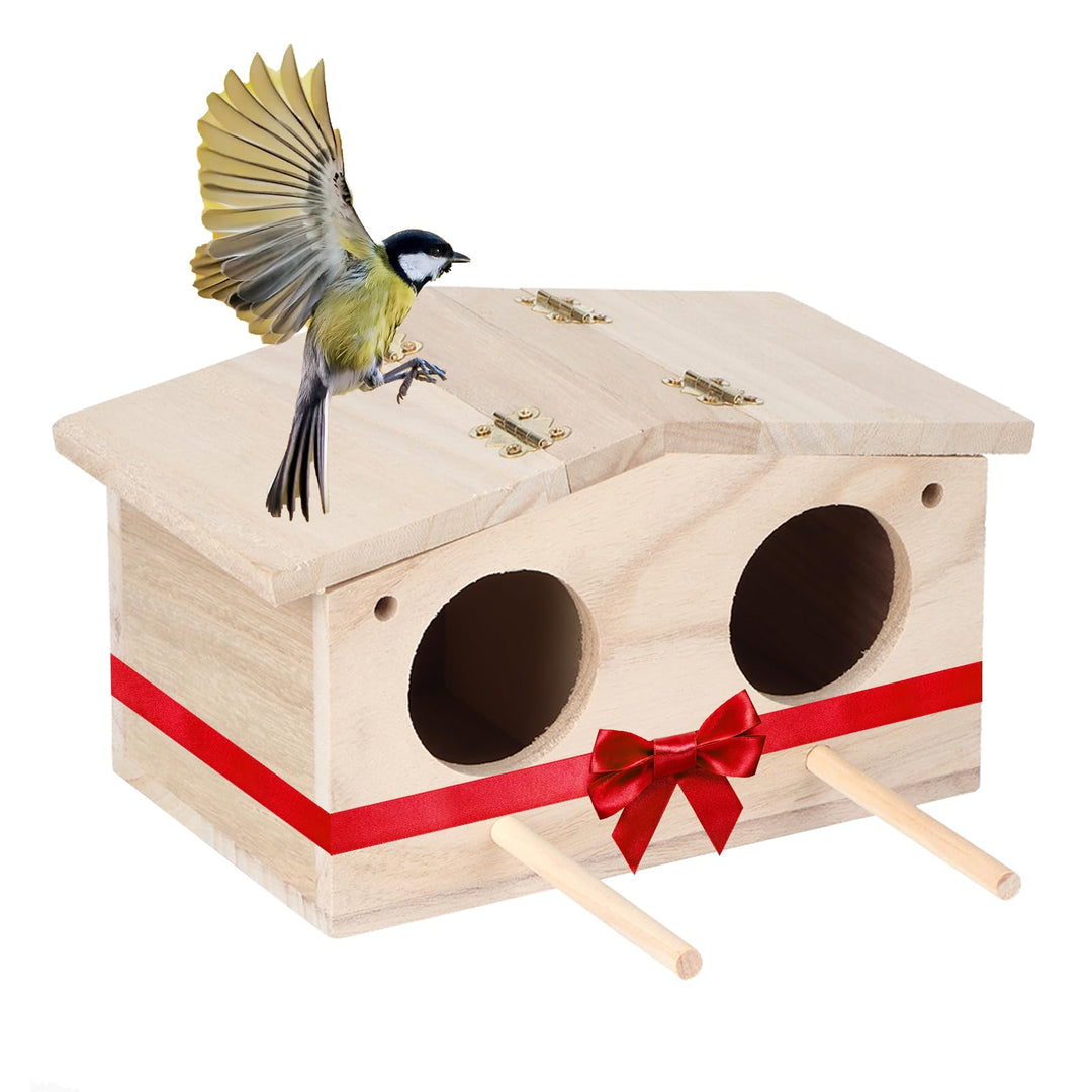 Nistkasten für Vögel für Draussen Wetterfest, Vogelhaus Bausatz Kinder Holz mit Doppelflügeltür, Vog