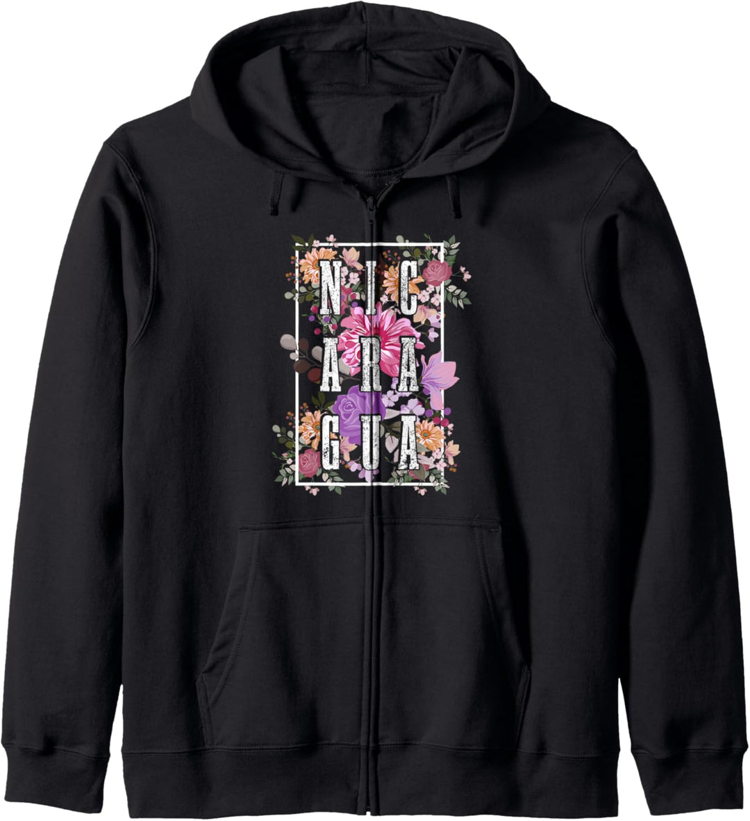 Nicaragua Blumen Tropische Blumen Nicaraguan Pride Vintage Kapuzenjacke