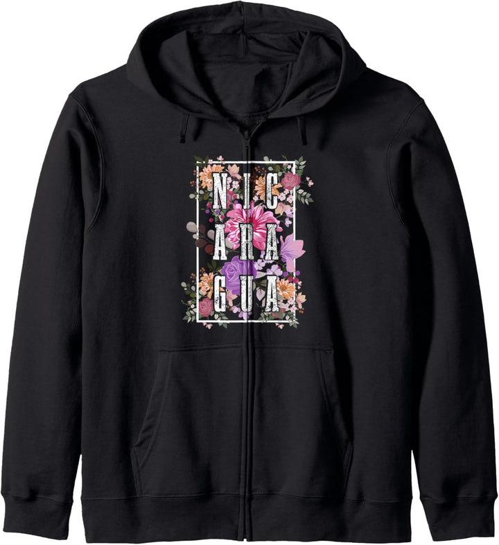 Nicaragua Blumen Tropische Blumen Nicaraguan Pride Vintage Kapuzenjacke