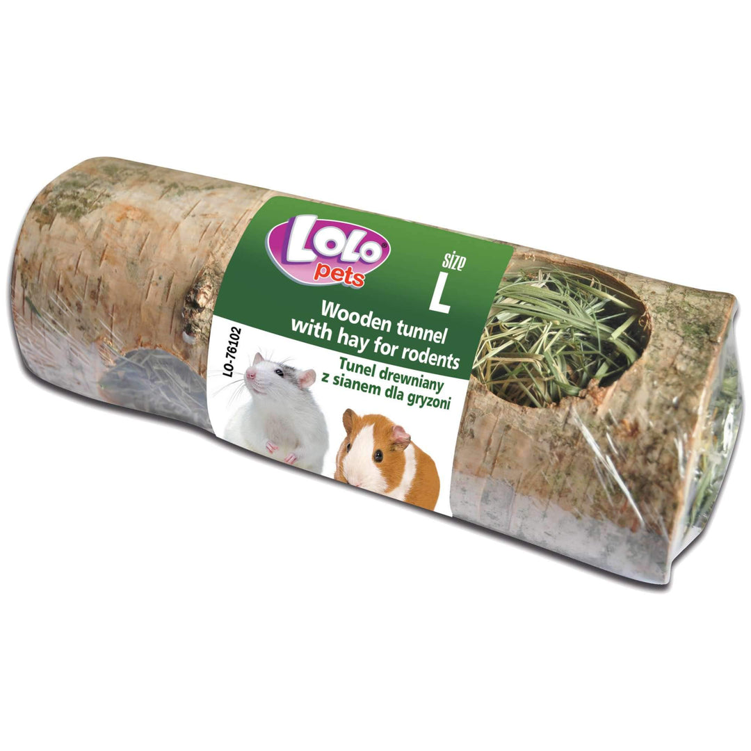 LOLO Pets Tunel Holz Füllung Heu L
