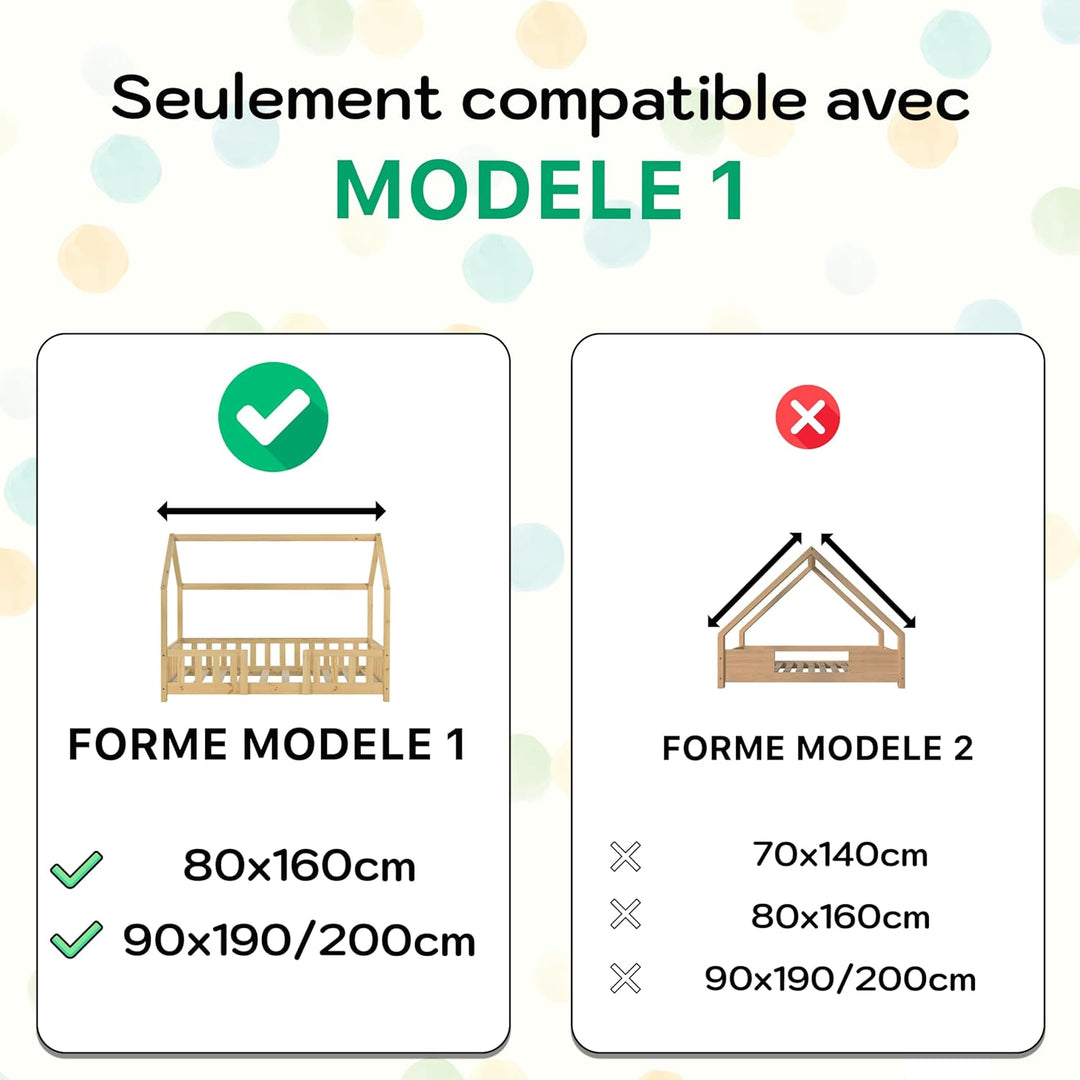 Hausbett Himmel - 100% Baumwolle - Betthimmel Hausbett aus Musselin - Bett Vorhang Kinderbett - Himm