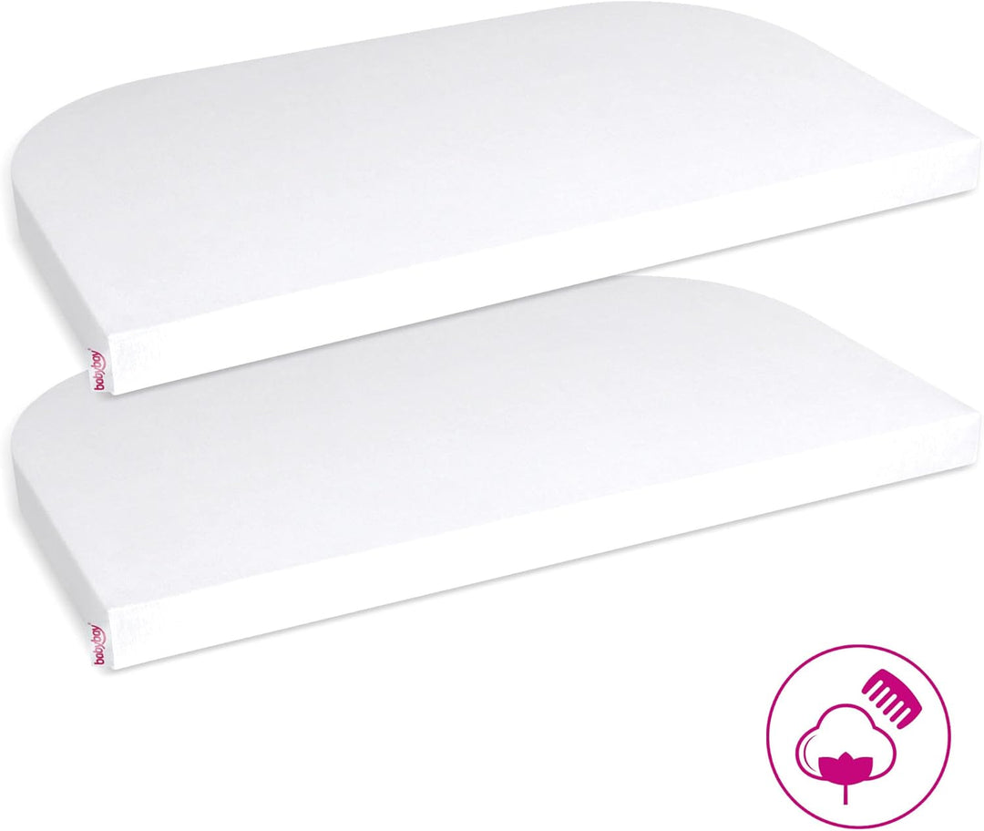 babybay Jersey Spannbetttuch Deluxe Doppelpack passend für Modell Original, weiss Weiss 2 Stück 100%