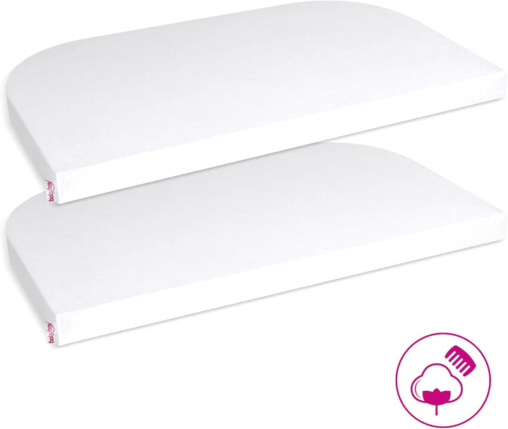 babybay Jersey Spannbetttuch Deluxe Doppelpack passend für Modell Original, weiss Weiss 2 Stück 100%