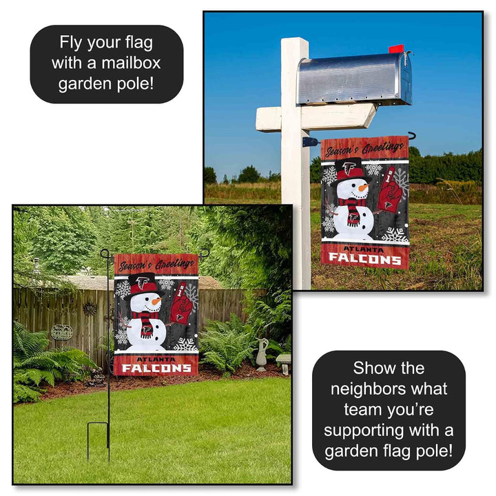Atlanta Falcons Holiday Winter Snow Garden Flag Double Sided Banner