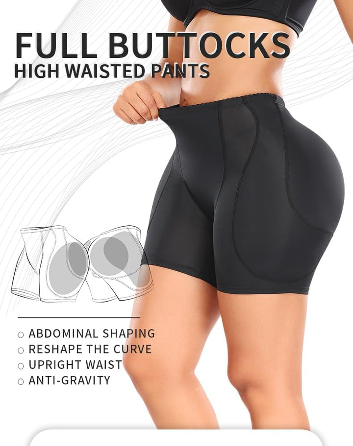 YINGKE Damen Miederpants Gepolstert Po Push Up Butt Lifter Miederhose Kontrolle Shapewear Figurforme