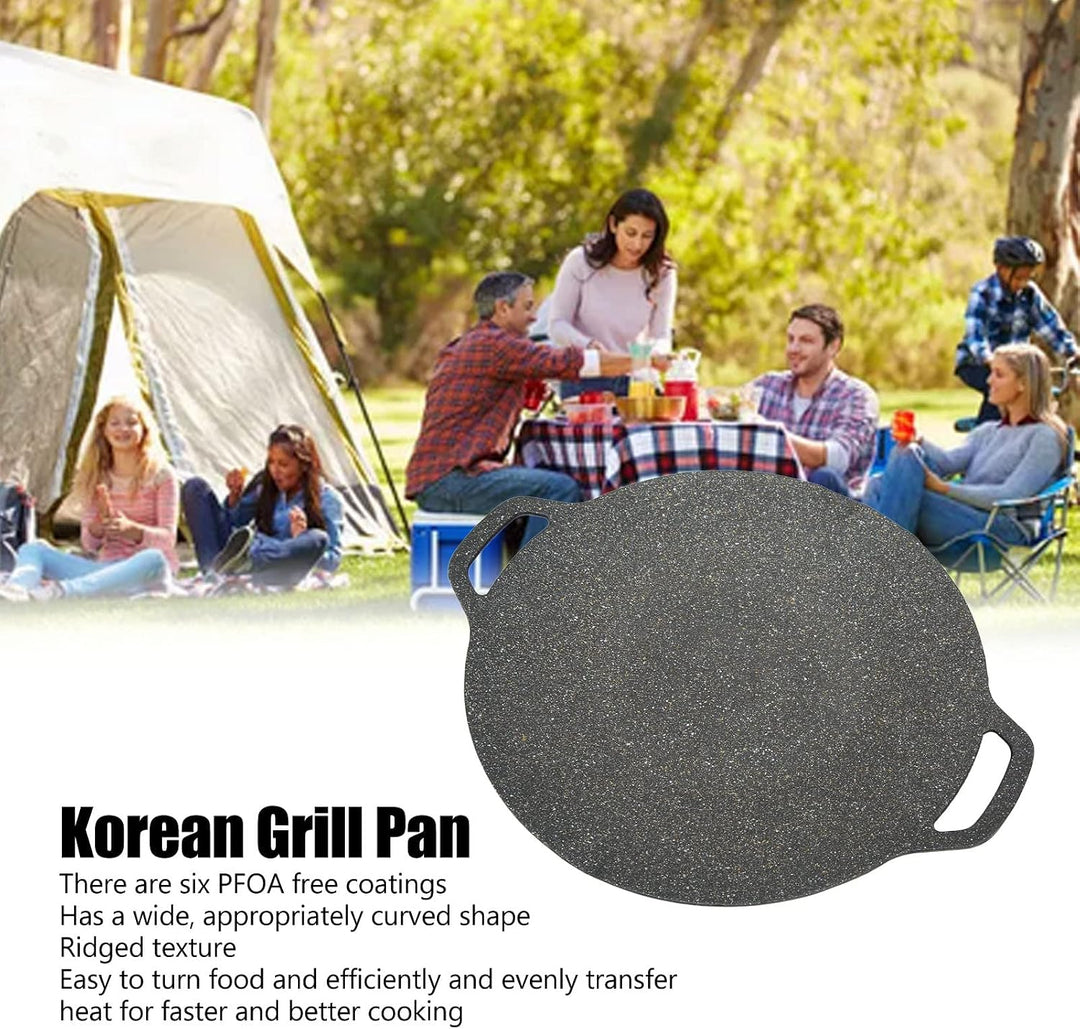 Koreanische BBQ-Grillpfanne Mit 6-Schicht-Naturmaterial-Beschichtung - Antihaft-Grill Mit Doppelten