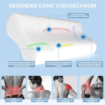 maxVitalis Nackenstützkissen 4-fache Höhenanpassung orthopädisches, ergonomisches Kopfkissen anatomi