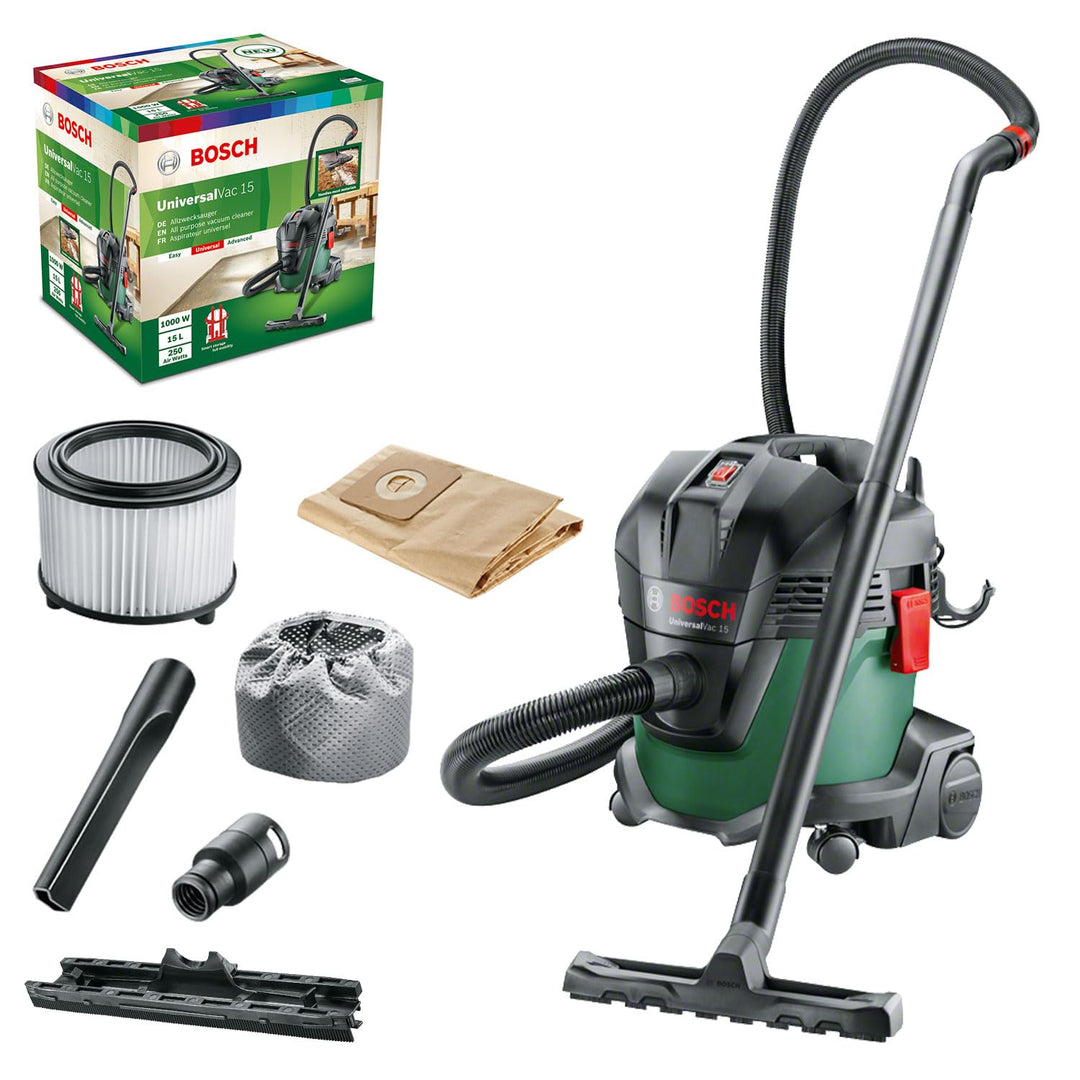 Bosch Nass- und Trockensauger UniversalVac 15 (1000 Watt, 15 Liter Behältervolumen, in