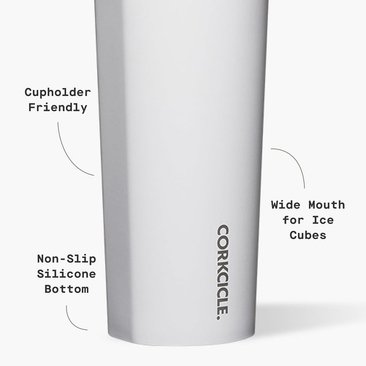 Corkcicle Sport Canteen Isolierbecher, glänzend weiss, 590 ml, wiederverwendbare Wasserflasche hält