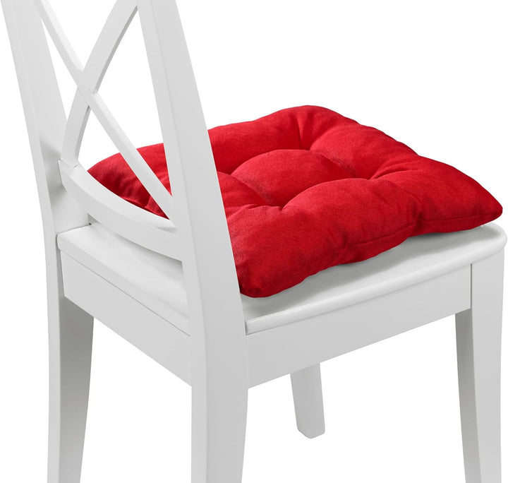 Traumnacht Cozy Stuhlkissen 4er Set 38 x 38 x 6 cm, Sitzkissen für Gartenstuhl, Küche &amp; Esszimmer, b