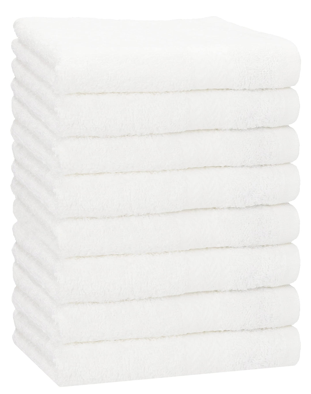 Betz 8 Stück Handtücher Set Grösse 50 x 100 cm Handtuch Premium 100% Baumwolle Farbe weiss, Weiss