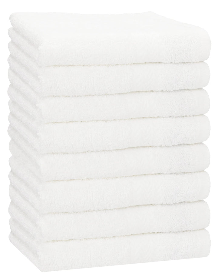 Betz 8 Stück Handtücher Set Grösse 50 x 100 cm Handtuch Premium 100% Baumwolle Farbe weiss, Weiss