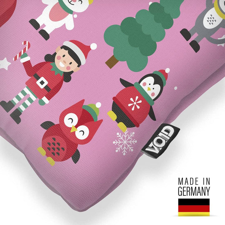 VOID Tiere Spielzeug Deko rosa Kissenbezug Kissenhülle Sofakissen Kissen Deko Weihnachten Winter Wei