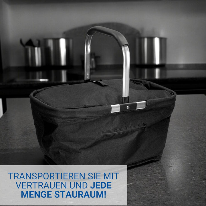 Carryking Einkaufskorb Kühlkorb mit Deckel Thermo Kühltasche Picknickkorb mit Kühlfach Isoliertasche