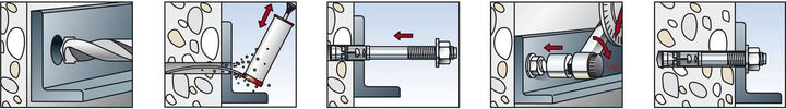 fischer Bolzenanker Faz Ii 12 / 200 Gvz, Schwerlastanker Mit Hoher Tragfähigkeit, Ankerbolzen Für Be