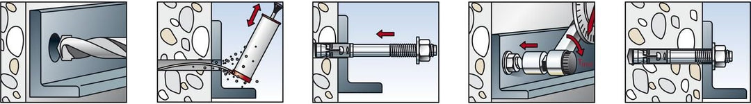 fischer Bolzenanker FAZ II 20 / 30 gvz, Schwerlastanker mit hoher Tragfähigkeit, Ankerbolzen für Bef