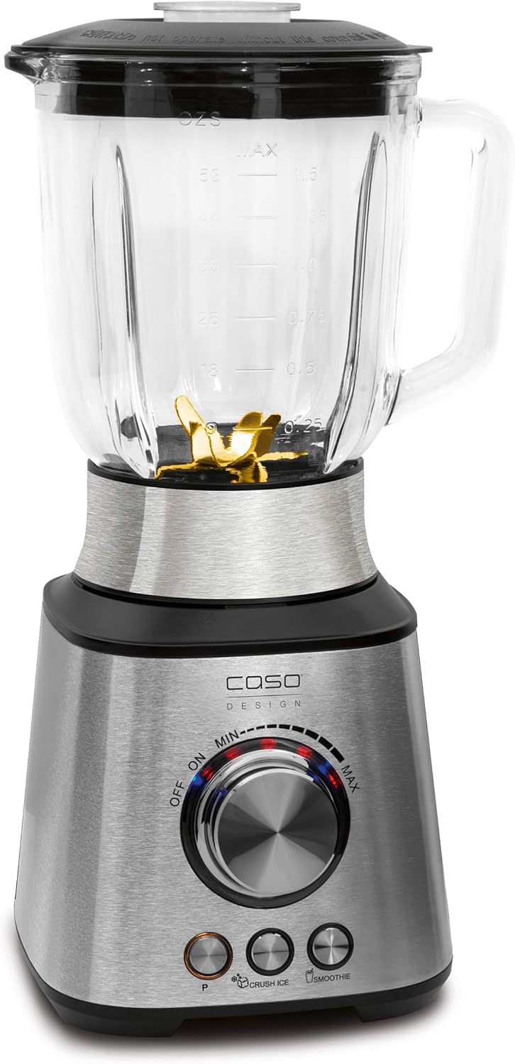 CASOMX 1000 Standmixer – 1300W Motor, 8-fach Titanmesser, 1,5L Glasbehälter – Ice Crush, Smoothie, P