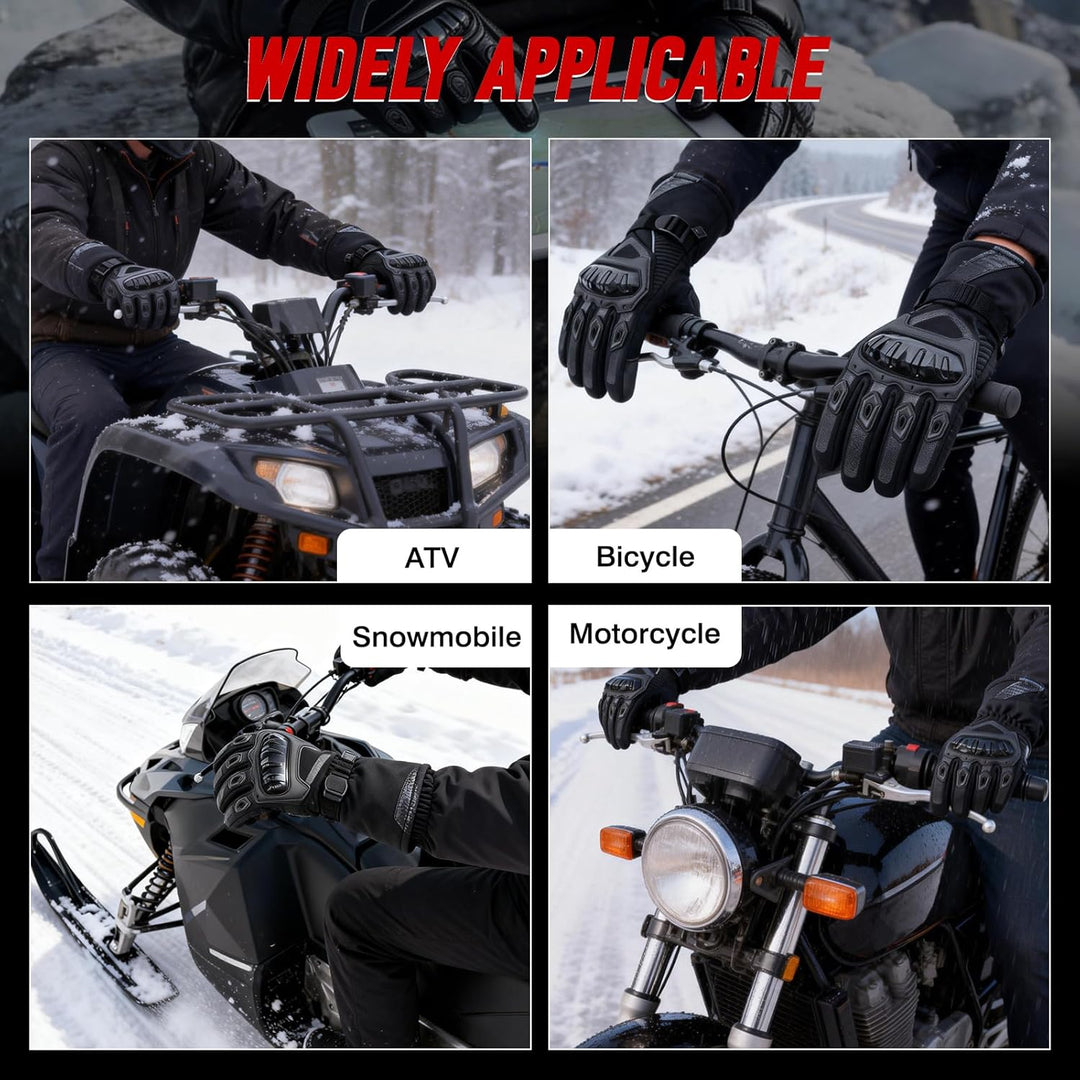 Riloer Motorradhandschuhe Leder Winter Wasserdicht Outdoor Radfahren Handschuhe Touchscreen Resistan