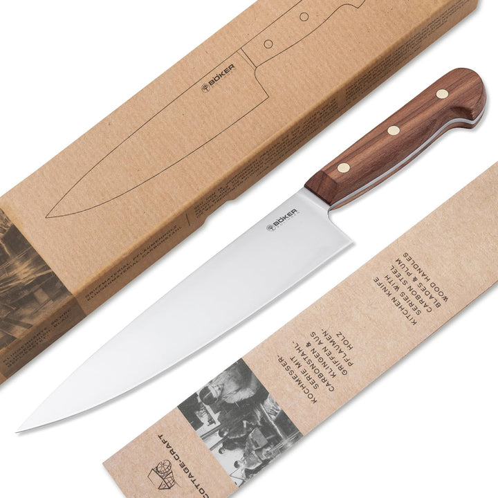 BÖKER SOLINGEN® Cottage-Craft - handgefertigtes Carbonstahl Chefmesser Solingen - extra scharfes Küc