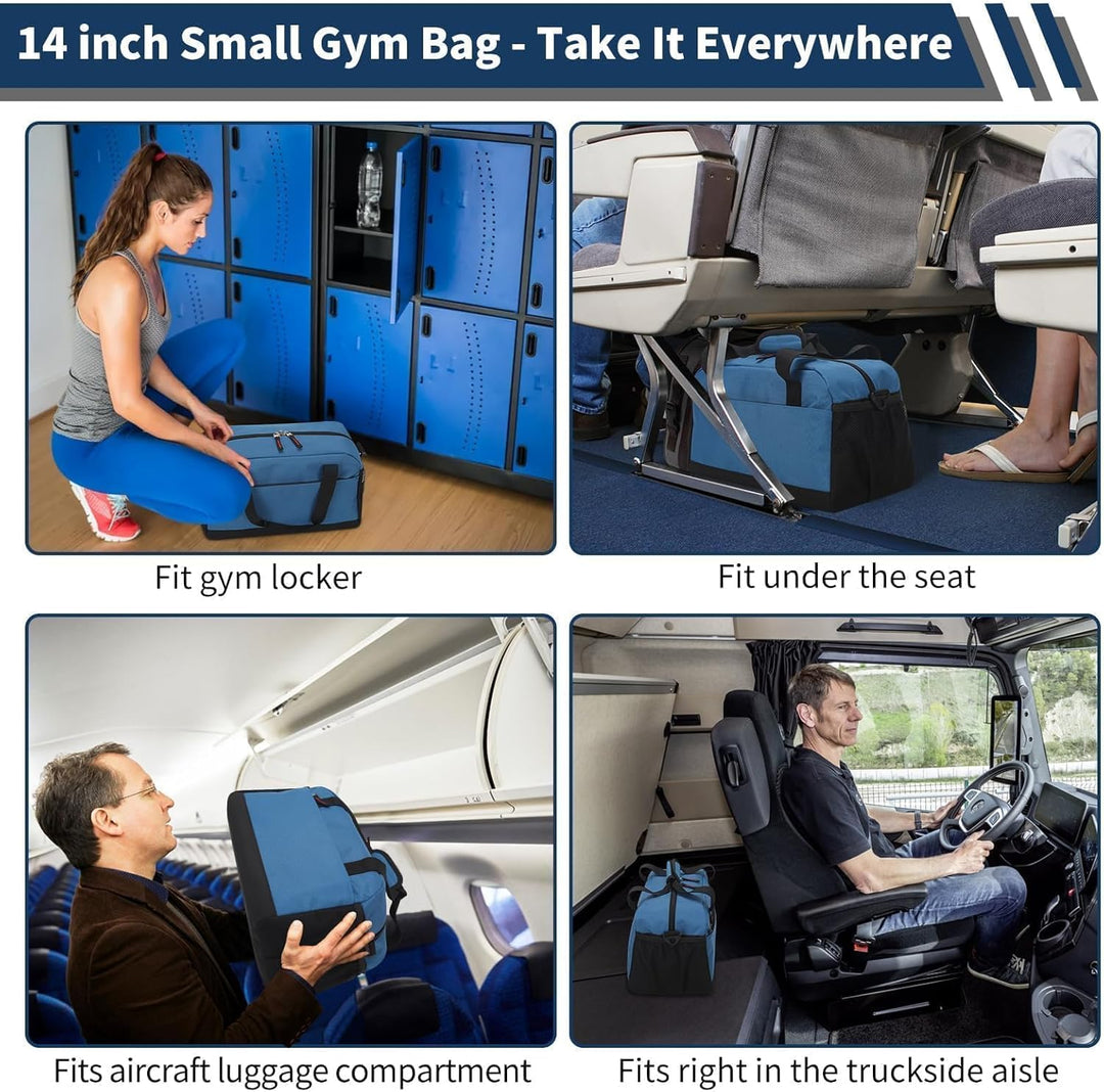 Kleine Sporttasche mit Nassfach - 35×20×20cm Handgepäck, Mini Duffle Bag mit Mehreren Fächern für Sp
