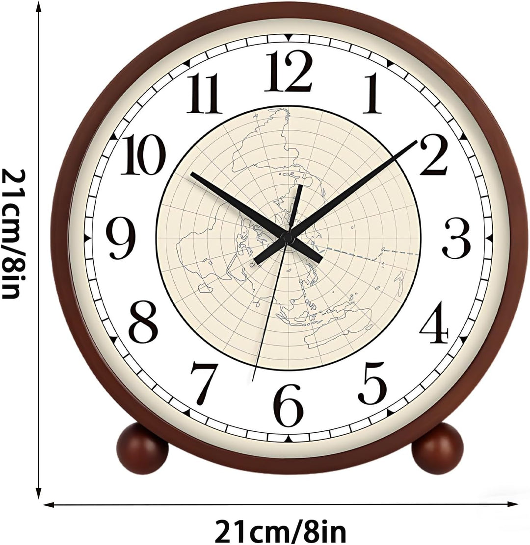 Maxspace Tischuhr Analog, 21cm Holz Tischuhr Batteriebetrieben, Silent Tischuhren ohne Ticken für Sc
