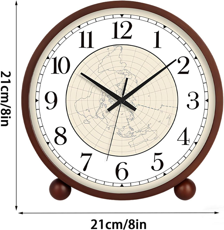 Maxspace Tischuhr Analog, 21cm Holz Tischuhr Batteriebetrieben, Silent Tischuhren ohne Ticken für Sc