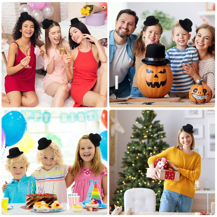 HEMOTON 4 Stück Zylinder Haarspangen Hüte Dekorative Haarnadeln Kleine Formelle Hüte Haarspange Schw