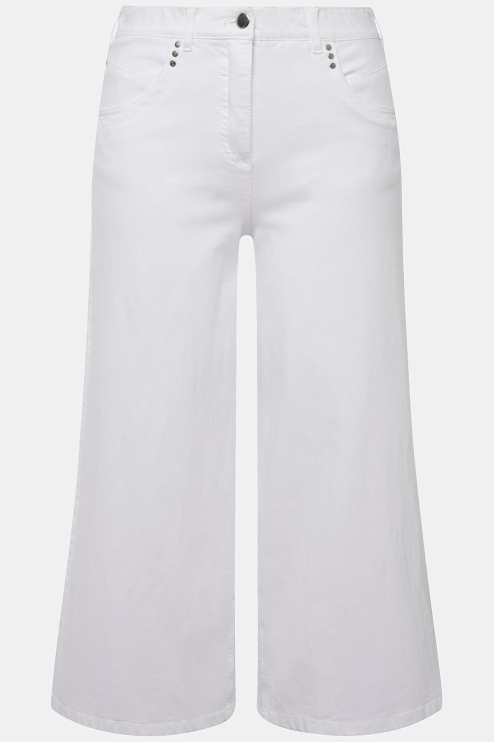 Ulla Popken Damen Denim Culotte Jeans 58 Schneeweiss, 58 Schneeweiss