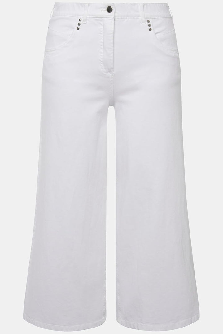 Ulla Popken Damen Denim Culotte Jeans 58 Schneeweiss, 58 Schneeweiss