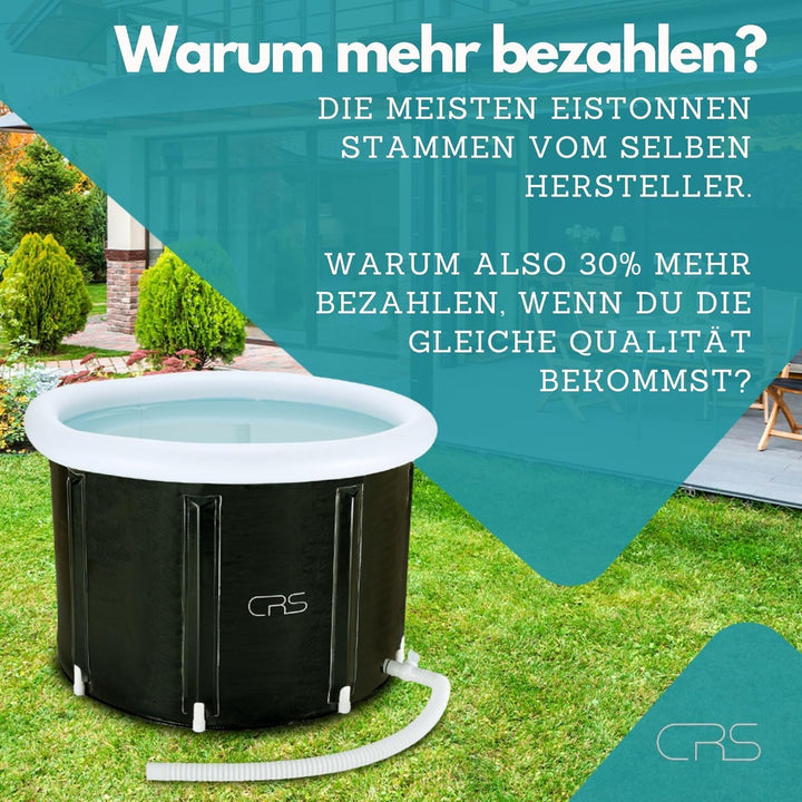 CRS Eisbaden Tonne Outdoor | faltbare Eistonne | Eisbadewanne für Erwachsene | Eisfass/Ice Bath Tub