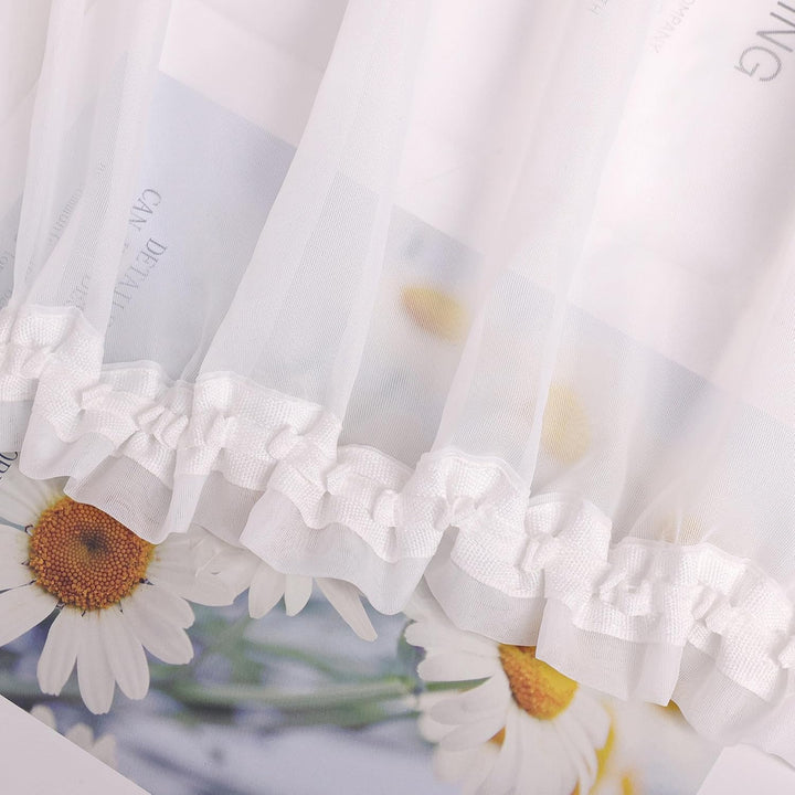 Stores Voile Gardine Schal Transparenter Vorhang mit Satinband Kräuselband H/B 245/300 cm Gelb H245